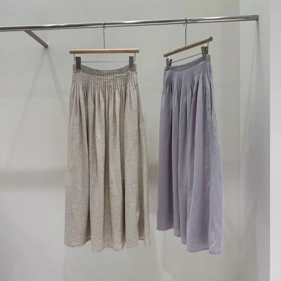 Wholesal Handmade-Inspired Natural Cotton Linen Skirt MOQ 10 Pieces 2795 - Image 3