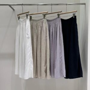 Wholesal Handmade-Inspired Natural Cotton Linen Skirt MOQ 10 Pieces 2795