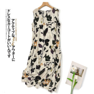 Custom Wholesale Black Floral Dress for Women  Summer Dress | Handmade-Inspired Natural Cotton Linen Dress – MOQ 10 Pieces 2770