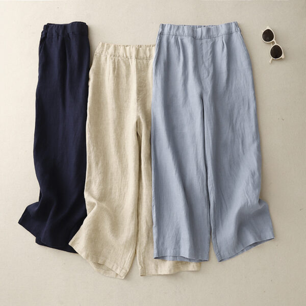 Custom Wholesale Linen Pants for Women | Summer Loose Fit Wide Leg Trousers | Breathable Casual Cotton Linen Blend Pants – MOQ 10 Pieces 2743