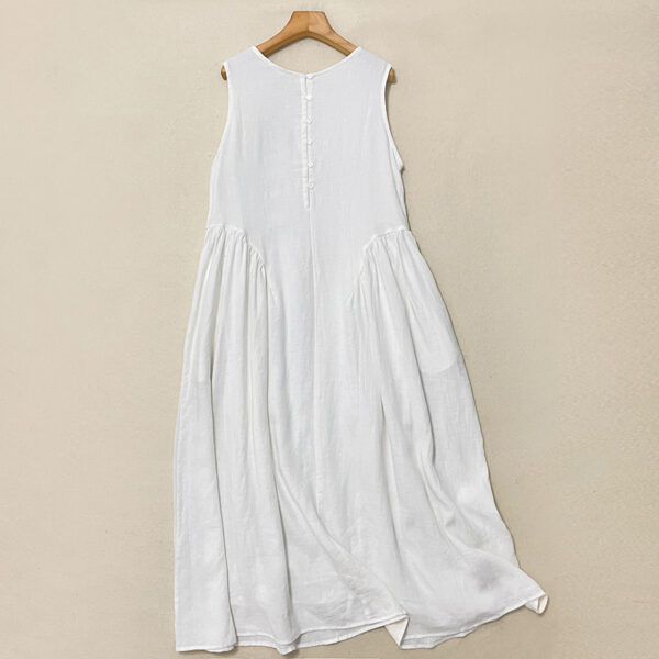 Custom Wholesale White Floral Dress for Women  Summer Dress | Handmade-Inspired Natural Cotton Linen Dress – MOQ 10 Pieces 2777 - Image 2