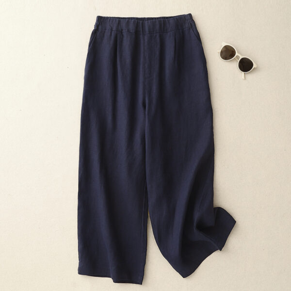 Custom Wholesale Linen Pants for Women | Summer Loose Fit Wide Leg Trousers | Breathable Casual Cotton Linen Blend Pants – MOQ 10 Pieces 2743 - Image 2