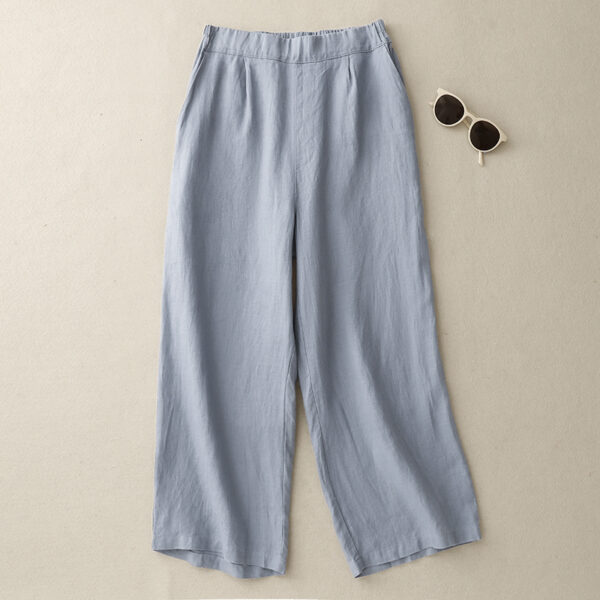 Custom Wholesale Linen Pants for Women | Summer Loose Fit Wide Leg Trousers | Breathable Casual Cotton Linen Blend Pants – MOQ 10 Pieces 2743 - Image 4