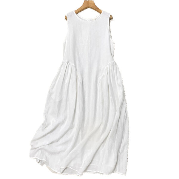 Custom Wholesale White Floral Dress for Women  Summer Dress | Handmade-Inspired Natural Cotton Linen Dress – MOQ 10 Pieces 2777 - Image 5