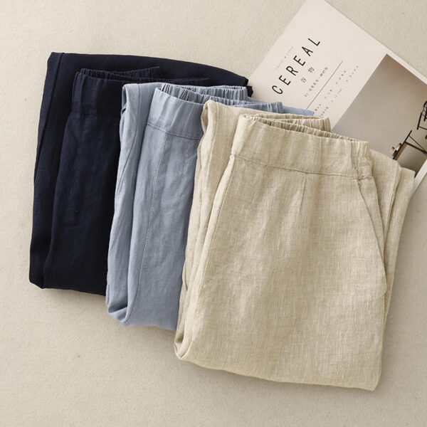 Custom Wholesale Linen Pants for Women | Summer Loose Fit Wide Leg Trousers | Breathable Casual Cotton Linen Blend Pants – MOQ 10 Pieces 2743 - Image 5