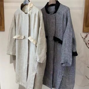 linen trench coat women's  top