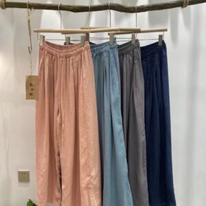 Retro literary ramie wide-leg pants women's summer new Japanese loose slimming versatile pinch pleated large trouser leg slacks